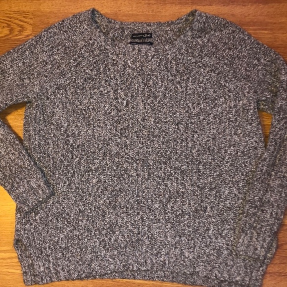 American Eagle Ahh-mazingly Soft Knit Sweater Gray/brown Medium